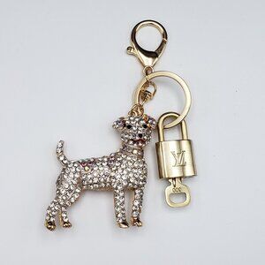 Authentic Louis Vuitton Lock & Key with Unbranded Dog Charm, Keychain